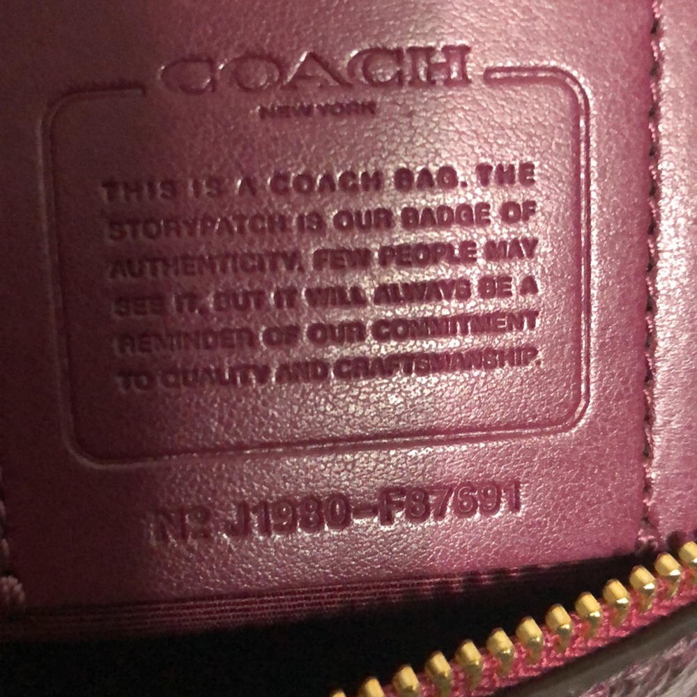 Coach Metallic Berry Pebble Leather Bag - Picture 11 of 11